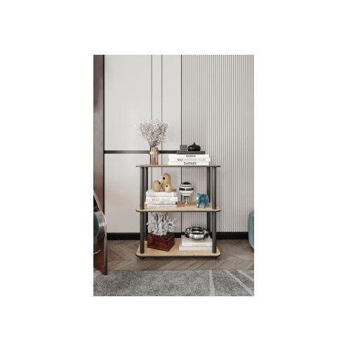 Hanah home Polica za knjige Bookcase 3 Tiers Rect Hrast Cene