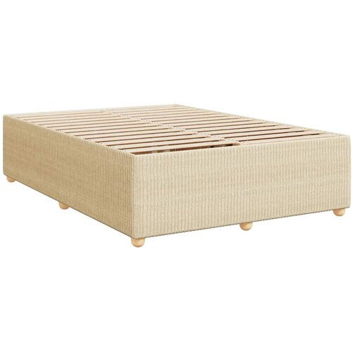  Krevet s oprugama i madracem krem 140x200 cm od tkanine Slike