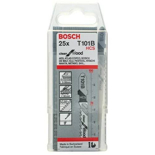 Bosch Listovi za ubodnu pilu T 101 B (Meko drvo / plastični materijali, 25 Kom., T-završetak)