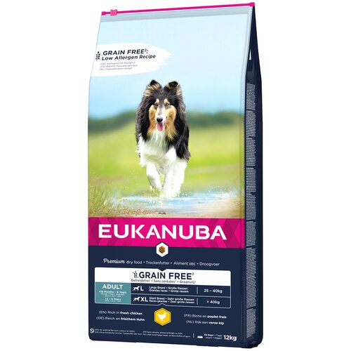 Eukanuba Grain Free Adult Large Breed pi&scaron;čanec - Varčno pakiranje: 2 x 12 kg Cijene
