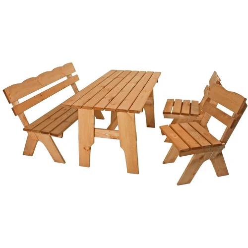 Garden Pleasure Vrtni blagovaonski set od borovine u prirodnoj boji za 4 osobe Black Forest -