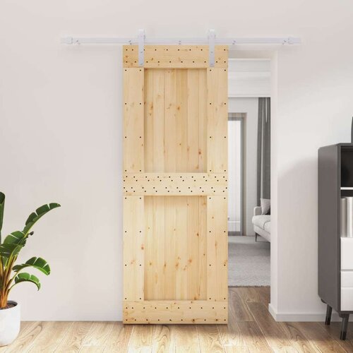  Klizna vrata s priborom za montažu 80 x 210 cm masivna borovina Slike