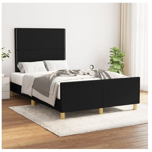  Okvir za krevet s uzglavljem crni 120 x 200 cm od tkanine Cijene