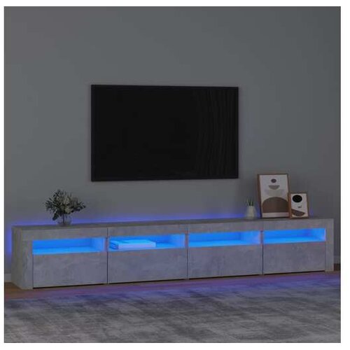  TV omarica z LED lučkami betonsko siva 240x35x40 cm Cene