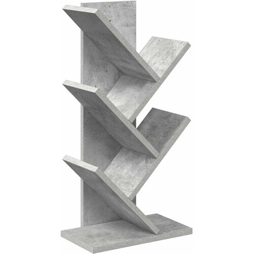 VidaXL Polica za knjige drvo 4-razine 30 x 18 x 60 cm Betonska siva - Betonska siva 30 x 18 x 60 cm Slike