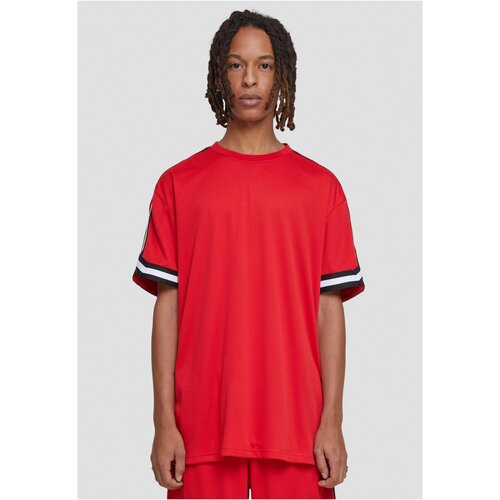 UC Men Men&amp;#039;s Oversized Stripes Mesh Tee T-Shirt - Red Slike