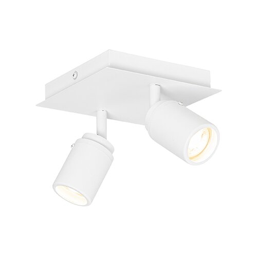 QAZQA Smart badkamer spot wit vierkant 2-lichts IP44 incl. 2 Wifi GU10 50mm - Ducha Cene