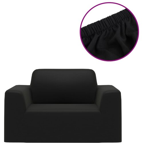 Maison Chic Prevleka za zunanjo pohi&amp;scaron;tvo - Raztegljiva prevleka za kavč črn džersi iz poliestra, (21795072) Slike