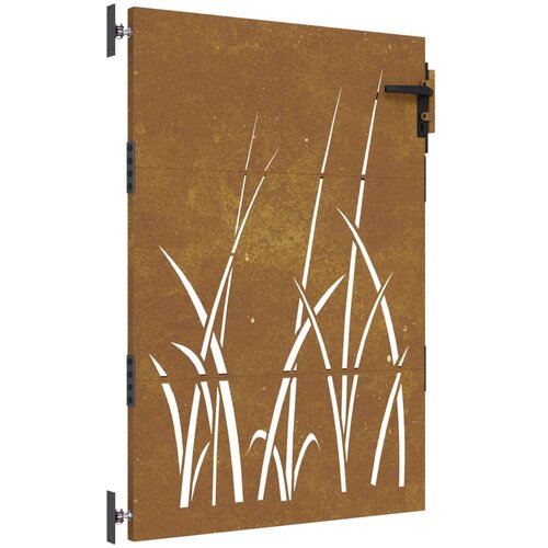 vidaXL Vrtna vrata 85x150 cm corten jeklo dizajn trave, (20799498) Cene