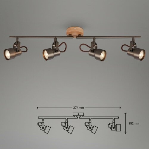 BRILONER 2872-045 - LED spot svetiljka TAHUN 4xGU10/5W/230V 3000K smeđa Slike