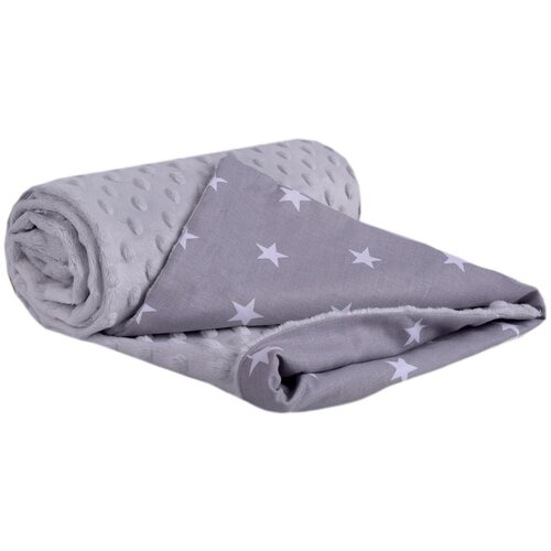 Medi Partners Blanket 75x100 cotton + minky – White stars on gray + gray minky Cijene