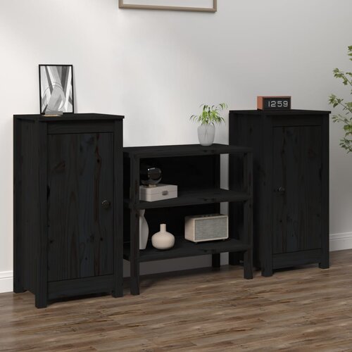 VidaXL komode 2 kom crne 40x35x80 cm od masivne borovine Slike