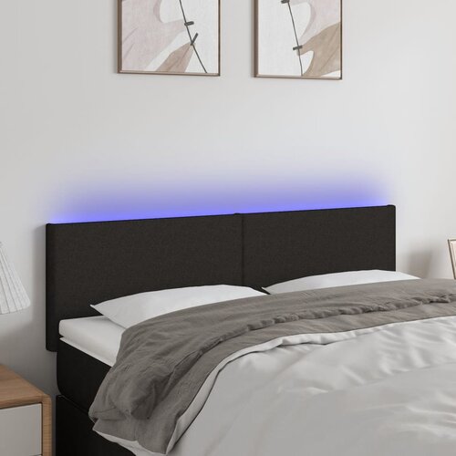 VidaXL LED uzglavlje crno 144x5x78/88 cm bar&amp;scaron;unasto Slike