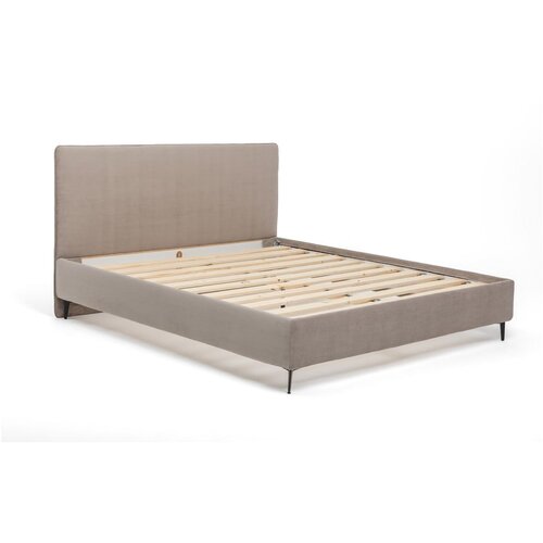 Bonami Selection Smeđe-sivi tapecirani bračni krevet s podnicom 180x200 cm Noira Slim &amp;ndash; Slike