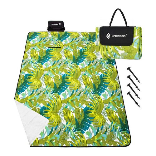 Springos Piknik odeja 200 x 200 cm alufoil vrtna odeja kljukice za tla, (5000053456) Slike