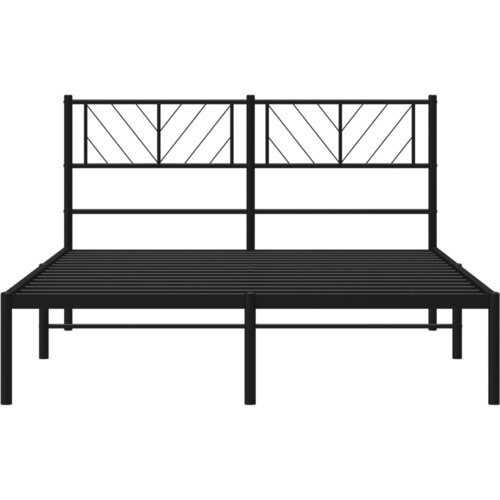  Metalni okvir za krevet s uzglavljem crni 160x200 cm Slike