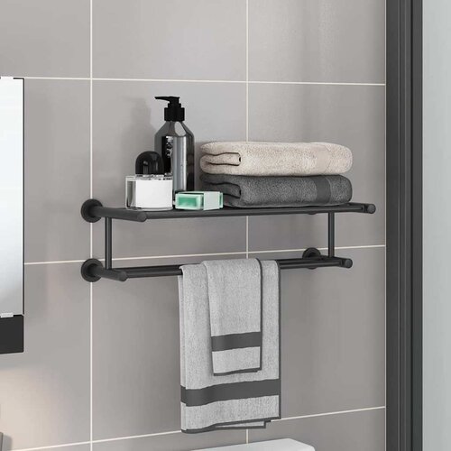 vidaXL Držač za ručnike Crna 61 x 23 x 17 cm Nehrđajući čelik Cijene