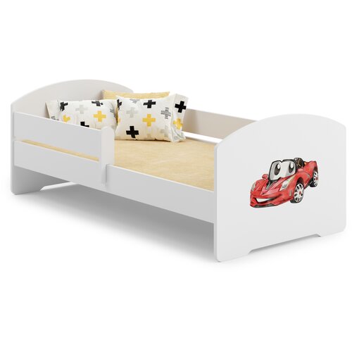 Kobi Furniture Luk - enojna postelja 160x80 z otroško grafiko, komplet ograje, vzmetnica, (20630358) Cene