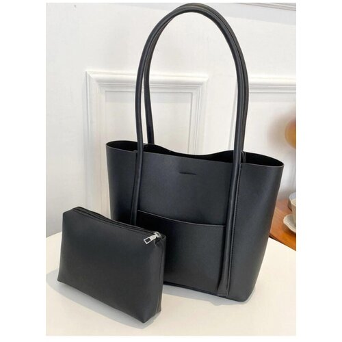 Dewberry 97735 Classic Womens Shoulder Bag with Wallet-BLACK Slike