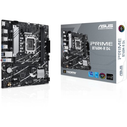 Asus MB Prime B760M-R D4 LGA 1700, 2x DDR4, 2x M.2, 1x HDMI, 8x USB, mATX Cijene