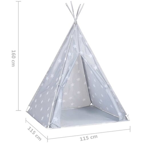  Dječji &amp;scaron;ator tipi od poliestera s torbom sivi 115x115x160 cm Slike