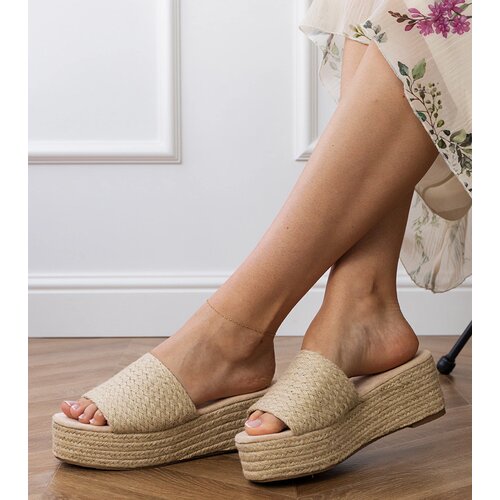 Gemre Beige platform espadrille sandals Kolvis Slike