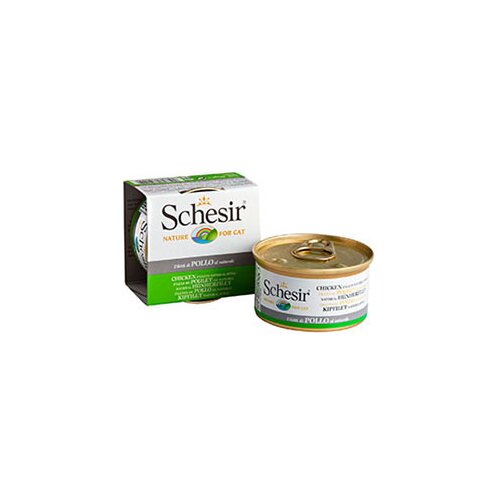 Schesir cat adult piletina u sopstvenom soku konzerva 85g hrana za mačke Slike