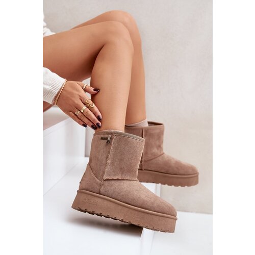 Big Star High women&amp;#039;s snow boots on the platform OO274A097 beige Slike