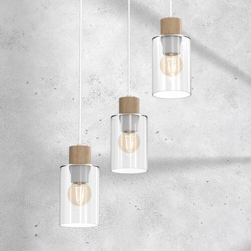  Visilica na sajli MADERA 3xE27/60W/230V bela/drvo Slike
