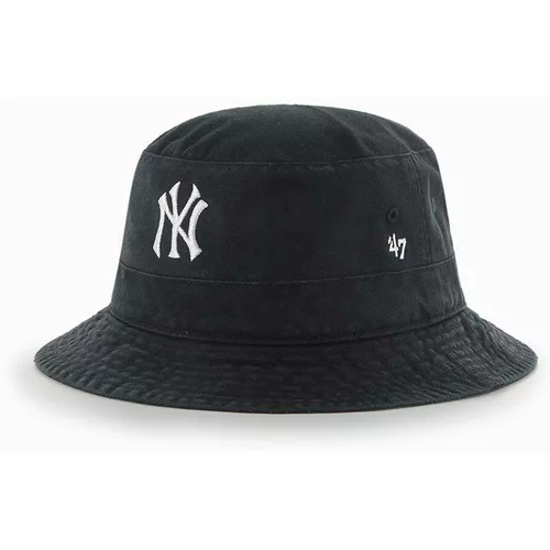 47 Brand Bombažni klobuk New York Yankeees črna barva