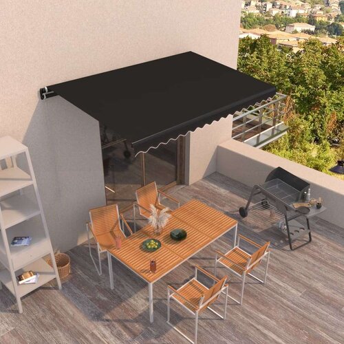 vidaXL Ročno zložljiva tenda 450x350 cm antracitna Cene