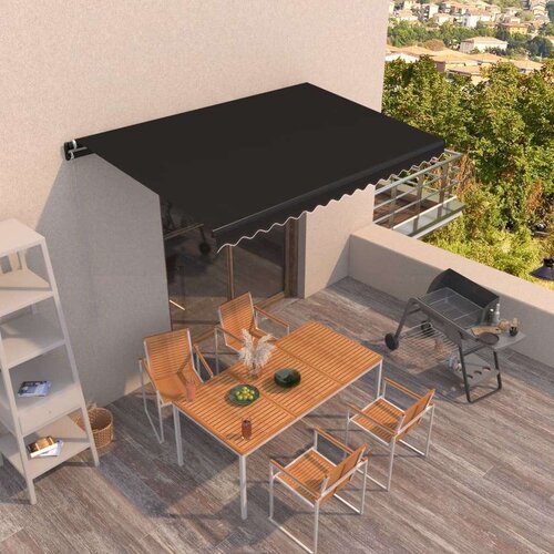 vidaXL tenda na ručno uvlačenje 450 x 350 cm antracit Cijene