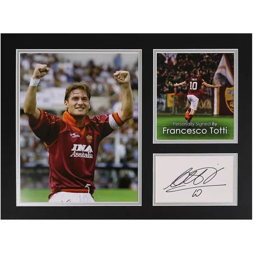  francesco totti signed 16"x12" photo display italy roma autograph memorabilia coa