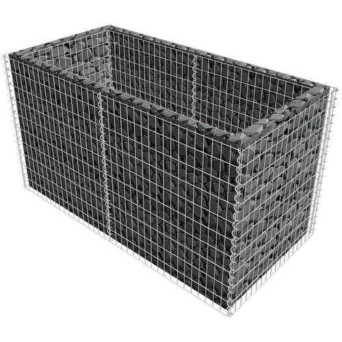  Gabionska sadilica čelična 180 x 90 x 100 cm srebrna Slike