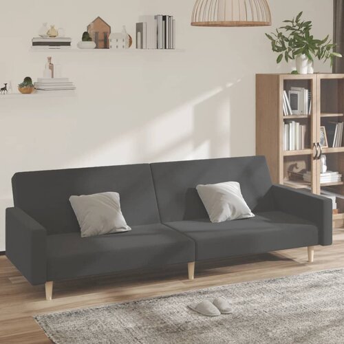 The Living Store Kavč dvosed z ležiščem temno sivo blago - Raztegljiv Kavč, (21661437) Cene