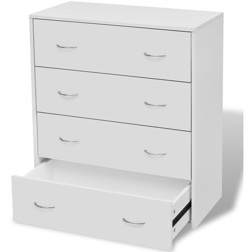 Maison Chic Predalnik - Komoda s 4 predali 60x30,5x71 cm bela barva, (21719356) Cene