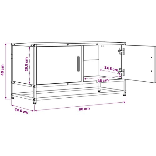  ormar 80 x 34,5 x 40 cm Crni hrast Konstruirano drvo Slike