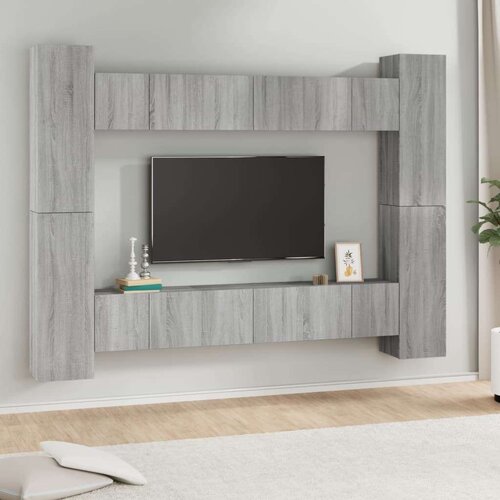 10-dijelni set TV ormarića sivog sonome konstruirano drvo - Sivi hrast sonoma 10 60 cm Cijene