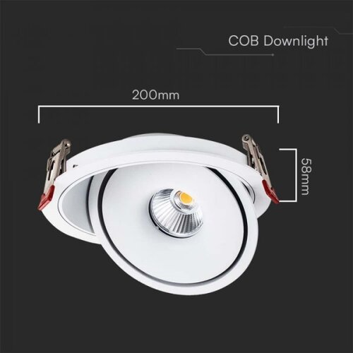 LED ugradna stropna spot svetiljka LED/28W/230V 3000/4000/6400K, prečnik 20 cm, bela Slike