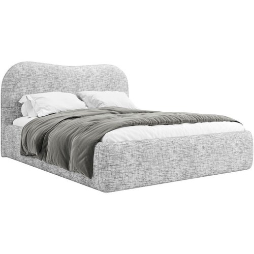 MID.YOU OBLAZINJENA POSTELJA 180 cm x 200 cm , les, tekstil, leseni material siva Slike