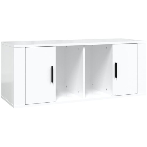 Maison Chic TV omarica - TV stojalo - Televizijska omarica visok sijaj bela 100x35x40 cm inženirski les, (21702242) Cene