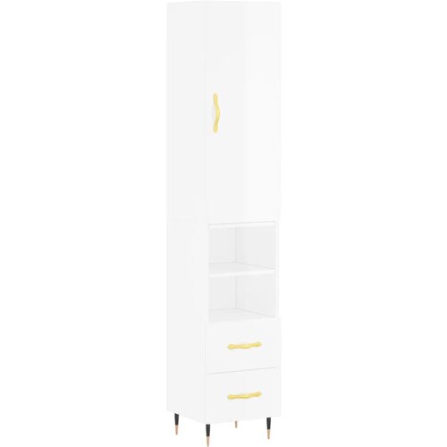 Maison Chic Visoka omara - Komoda - Predalnik visok sijaj bela 34,5x34x180 cm inženirski les, (21720406) Cene