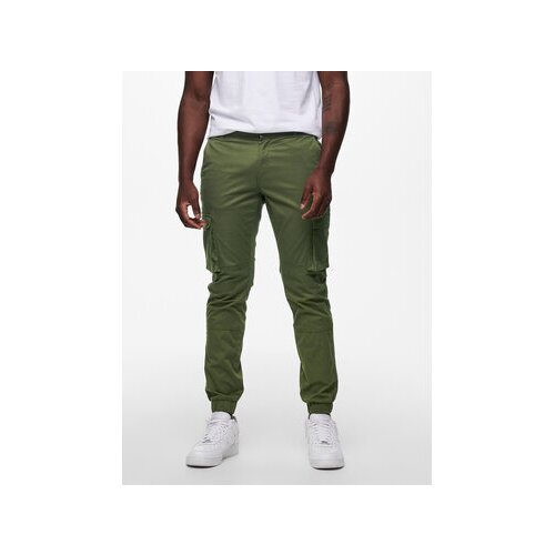 Only &amp;amp; Sons Hlače iz tkanine 22016687 Zelena Tapered Fit Slike