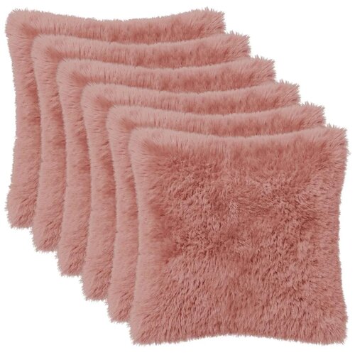  Presvlaka za jastuk 6 pcs HEERLEN Ružičasta 45 x 45 cm PV flis - Ružičasta 45 x 45 cm 6 Cene