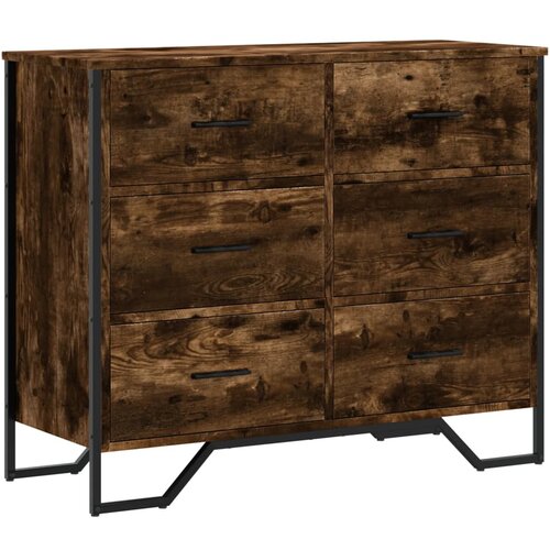 VidaXL Predalnik dimljeni hrast 91x35,5x74,5 cm inženirski les, (21411508) Slike