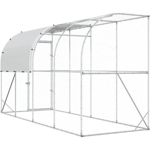  Kavez za piletinu uz zid Srebrna 400 x 100 x 215 cm - 400 x 100 x 215 cm Cijene