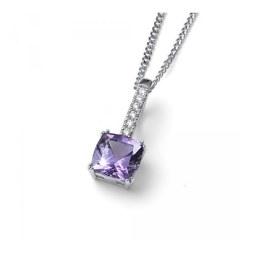  Ženski oliver weber baia violet 925ag lančić sa swarovski ljubičastim kristalom ( 61171 ) Cene