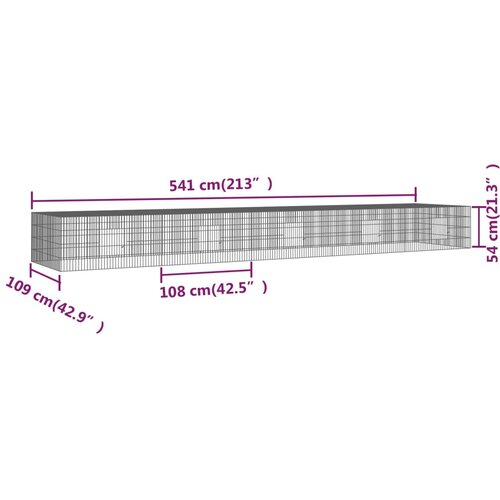  Kavez za zečeve s 5 panela 541x109x54 cm od pocinčanog željeza Slike