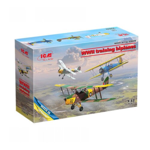 ICM model kit aircraft - wwii training biplanes (bücker Bü 131D, DH.82A tiger moth, stearman PT-17) 1:32 ( 060951 ) Cene