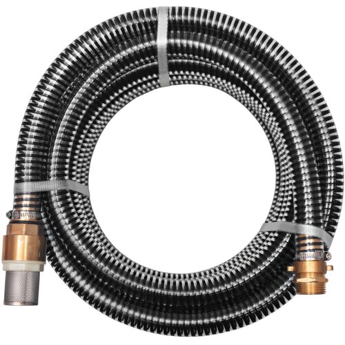 VidaXL Sesalna cev z medeninastimi nastavki 4 m 25 mm črne barve, (20939172) Slike